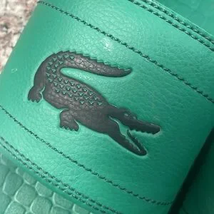 Lacoste Dark Green Slide Sandals with Logo Patch Lacoste Serve 2.0 Slides | Free People main image 4